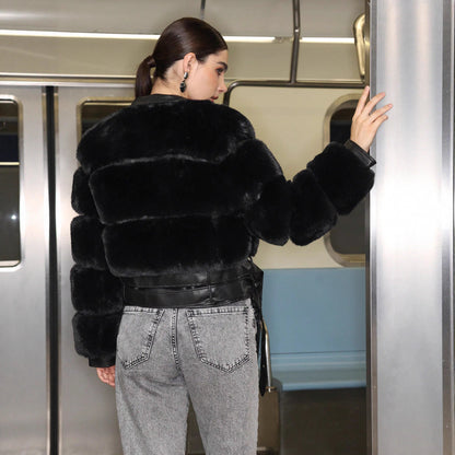 Luna PU Jacket with Fur