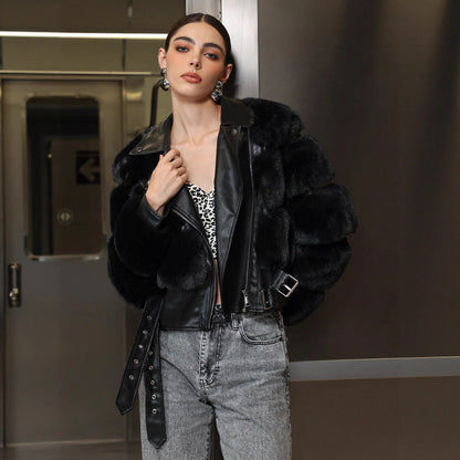 Luna PU Jacket with Fur