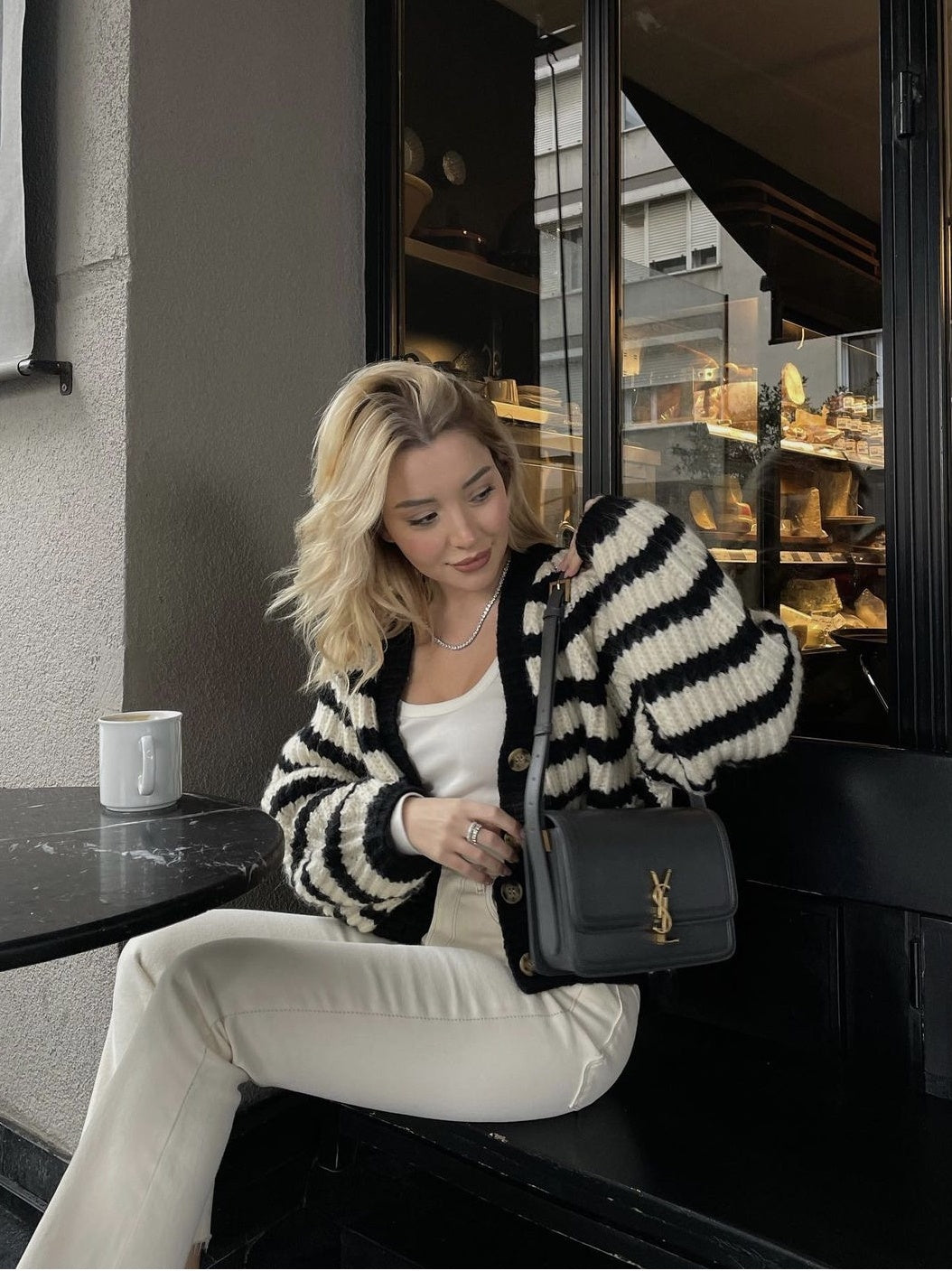 Black and White Cardigan Bianca
