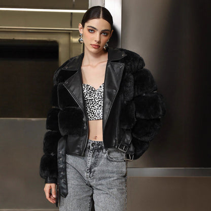 Luna PU Jacket with Fur