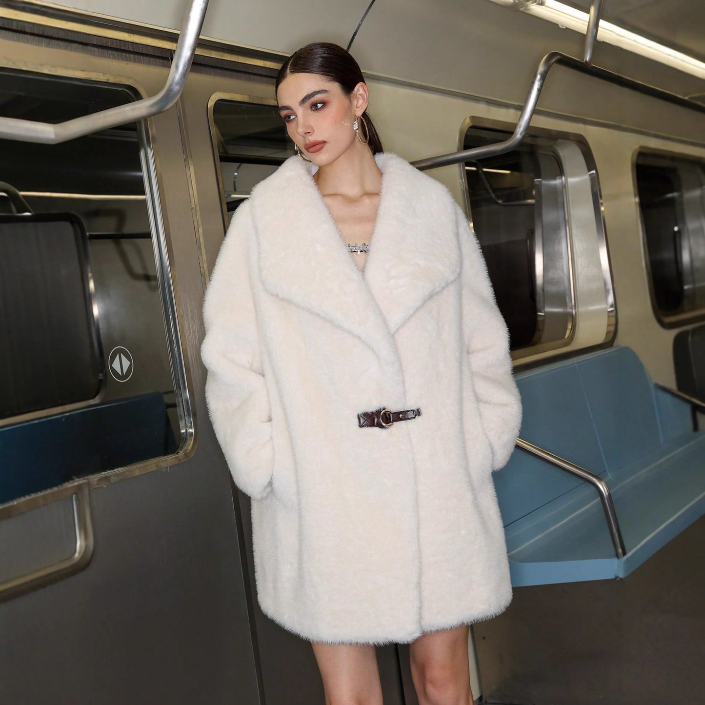 Larisa Kunstpelzmantel