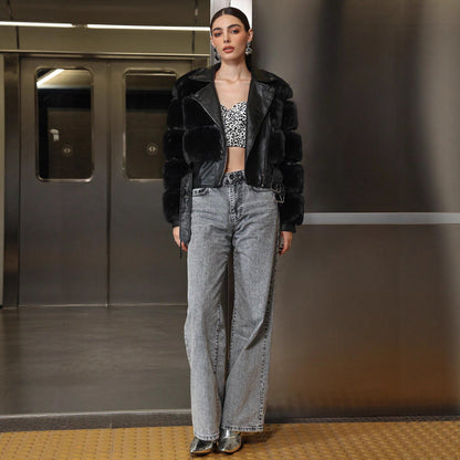 Luna PU Jacket with Fur