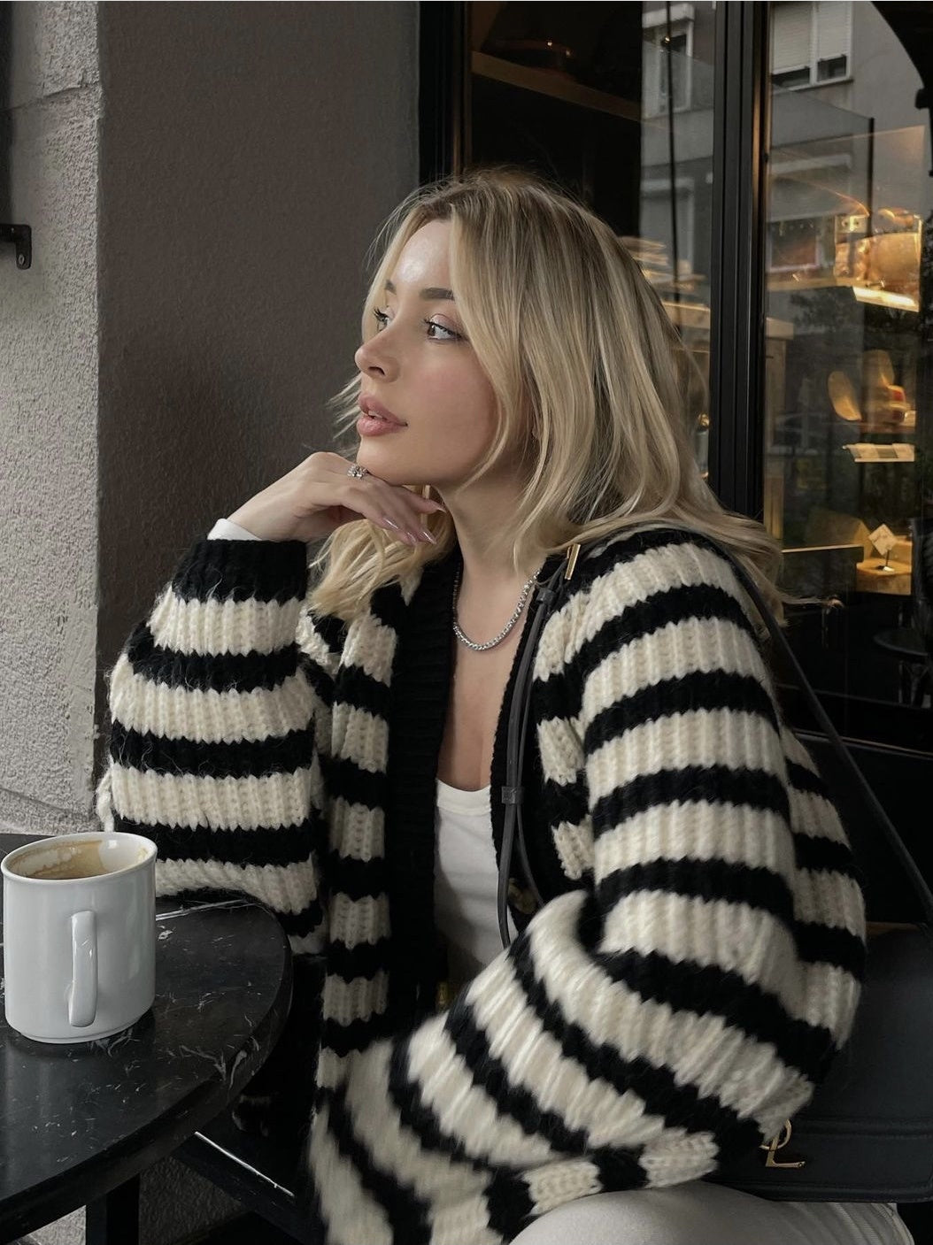 Black and White Cardigan Bianca