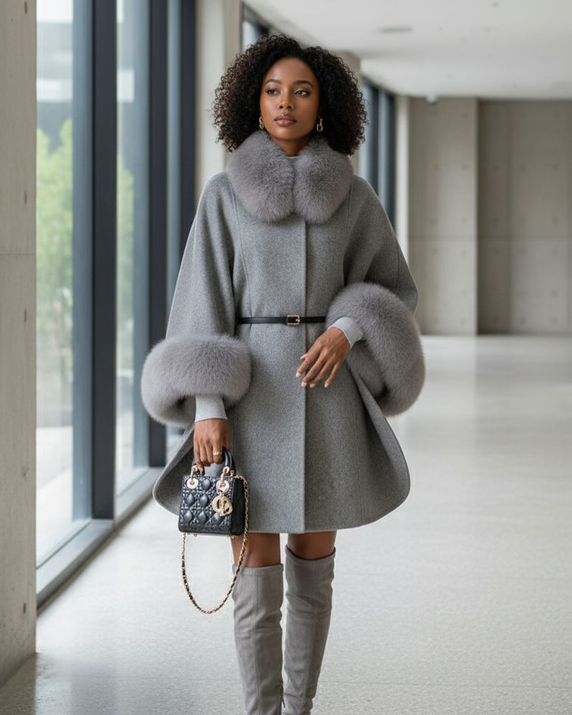 Isabella Coat with Natural Fur